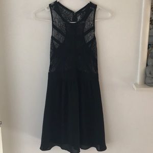 Half lace black dress